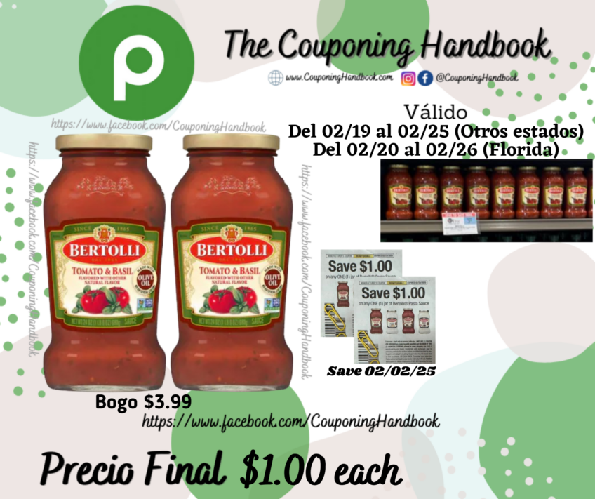 Bertolli Sauce por $1.00