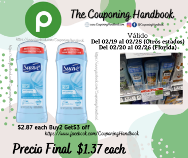 Suave Deodorant por $1.37