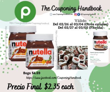 Nutella Gluten-Free Chocolate Hazelnut Spread, 13 Oz Jar por $2.35