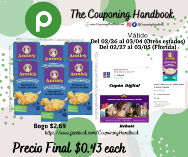 Annie’s Macaroni & Classic Cheddar por $0.43