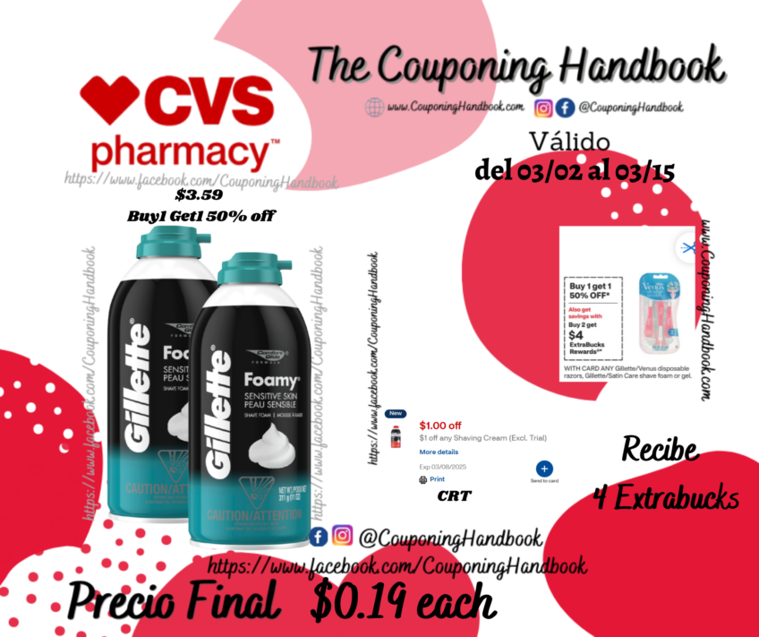 Gillette Foamy Shave Foam por $0.19