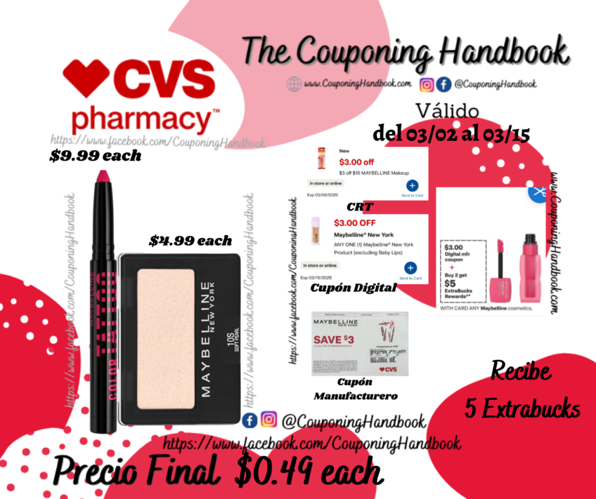 Productos Maybelline por $0.49