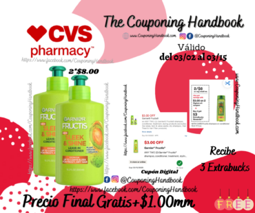 02 Garnier Fructis Sleek & Shine Intensely Smooth Leave-In Conditioning Cream Gratis!!!
