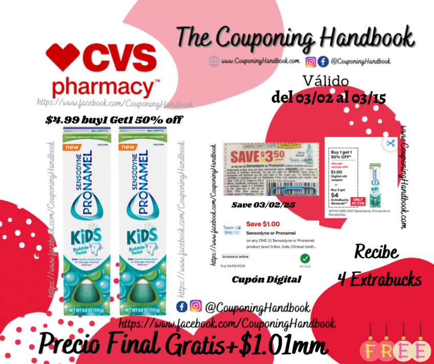 02 Sensodyne Pronamel Kid’s Fluoride Toothpaste, Bubble Twist, 4 OZ Gratis+ Ganancia