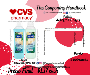 Suave Ocean Breeze Shampoo or Conditioner por $1.17