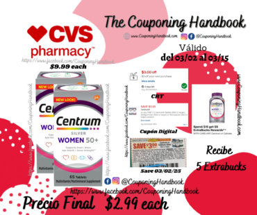 Centrum Silver Multivitamin Tablets for Women 50+ por $2.99