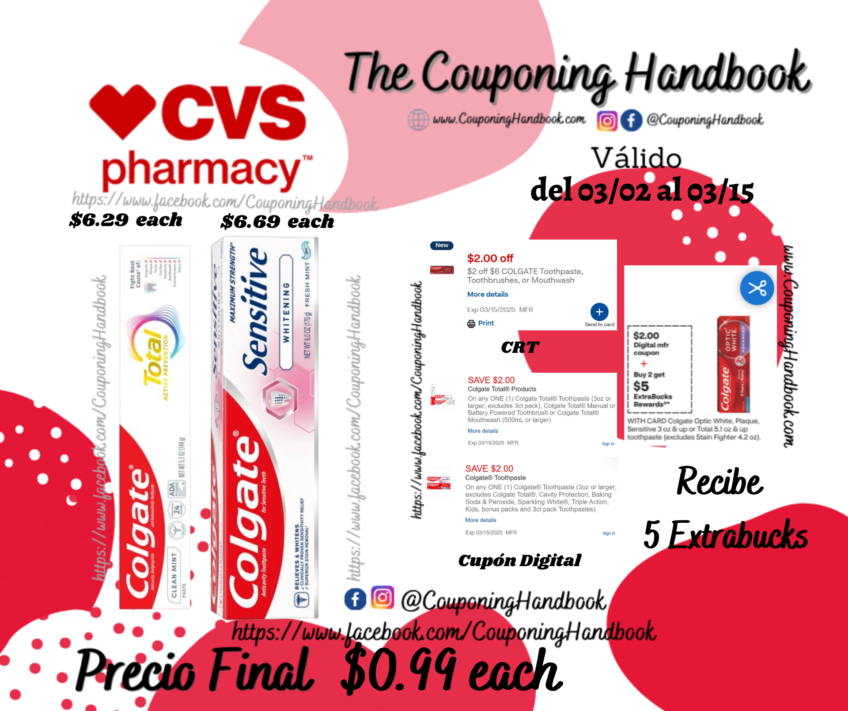 Productos colgate por $0.99