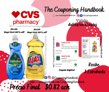 Ajax y Palmolive dish liquid por $0.82