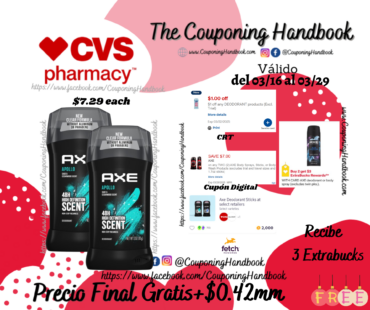 02 AXE Antiperspirant Stick, 2.7 OZ Gratis!!!