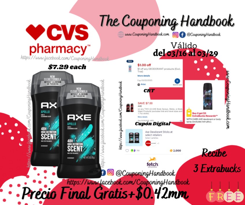 02 AXE Antiperspirant Stick, 2.7 OZ Gratis!!!