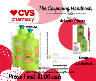 Garnier Fructis Sleek & Shine Intensely Smooth Leave-In Conditioning Cream por $1.00