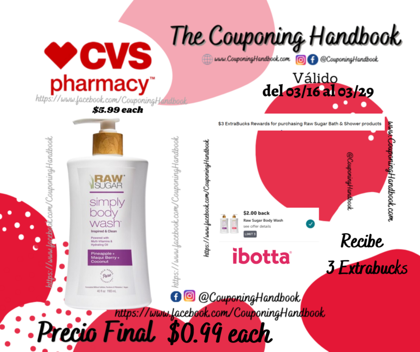 Raw Sugar Simply Body Wash, Pineapple + Maqui Berry + Coconut por $0.99