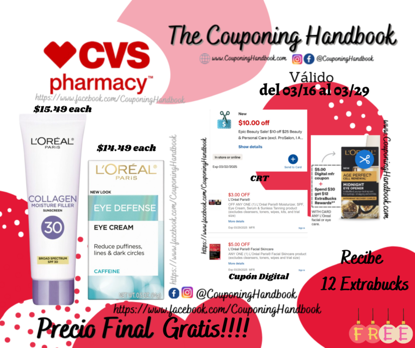 02 Productos L’Oreal Paris Face Care Gratis
