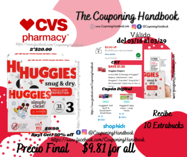 03 Productos Huggies por $9.81