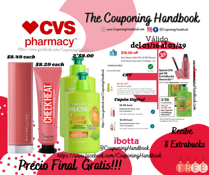 02 Productos Maybelline y 02 Productos Garnier Fructis Gratis!!!
