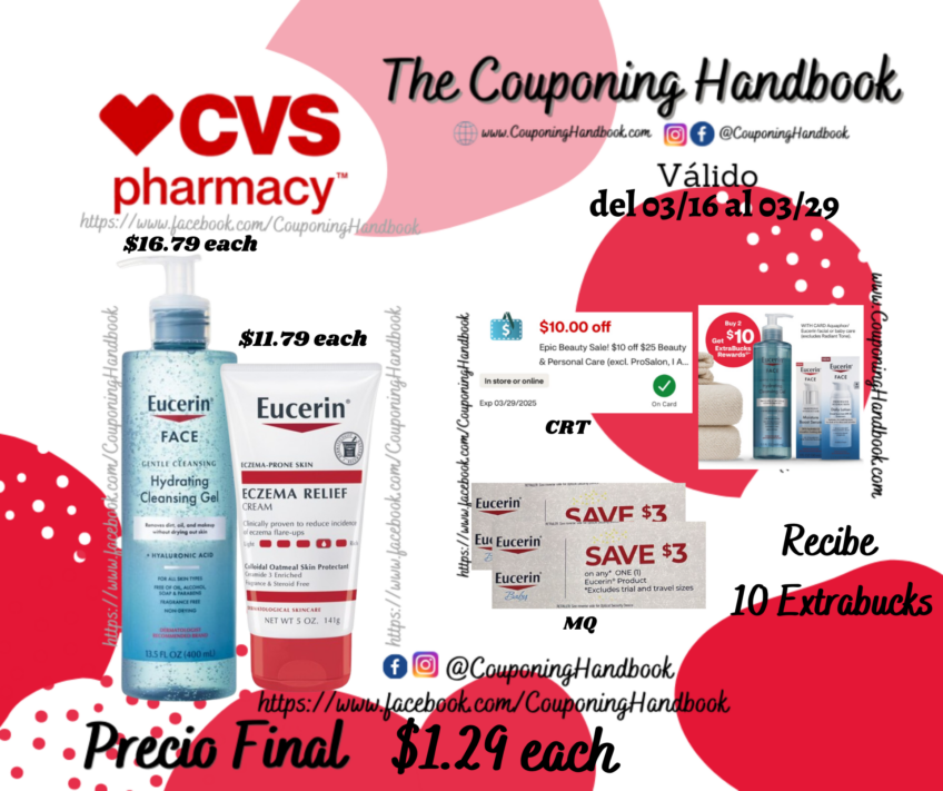 Productos Eucerin por $1.29