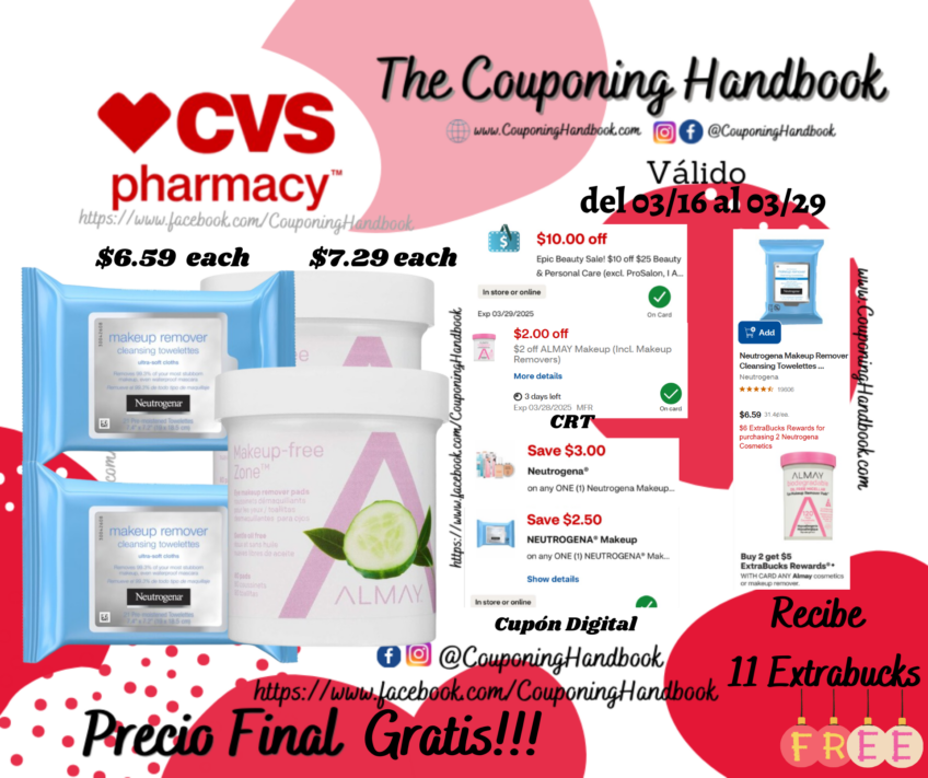 02 Neutrogena y 02 Almay Gratis