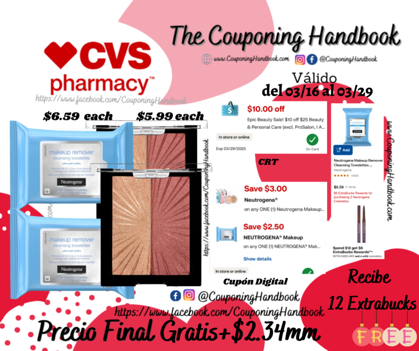 02 Wet n Wild Mega Glo Blushlighter y 02 Neutrogena Makeup Remover Gratis