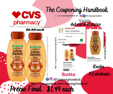 Garnier Whole Blends shampoo or conditioner por $1.49