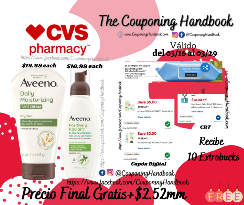 02 Productos Aveeno Face Gratis