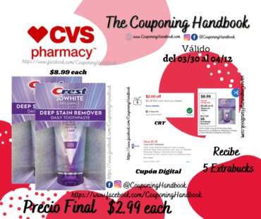 Crest 3D White Brilliance Deep Stain Remover Daily Toothpaste, Ultra White por $2.99