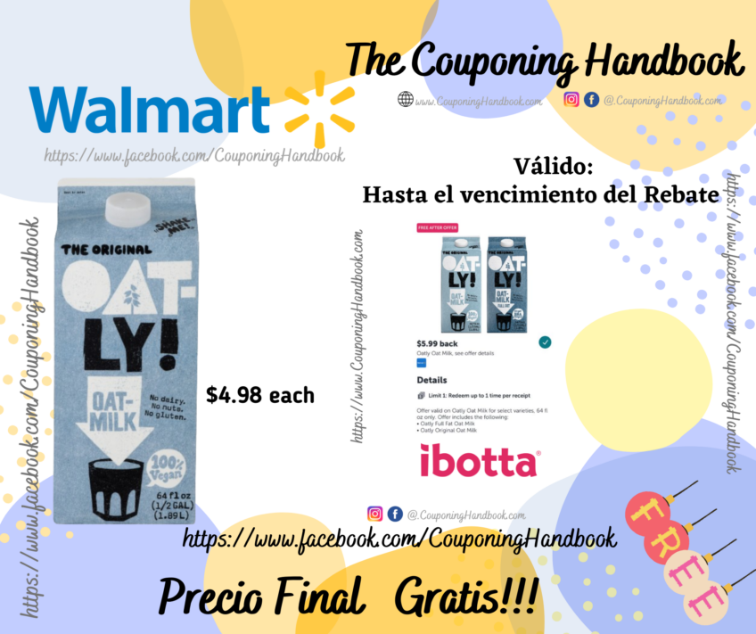 Oatly The Original Oat Milk, Half Gallon, 64 fl oz Gratis