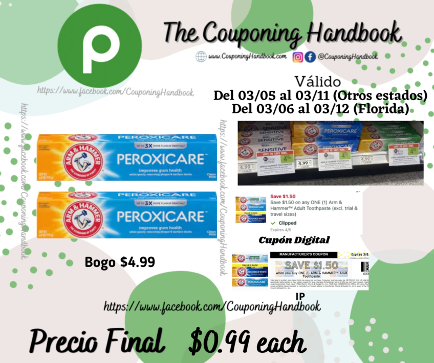 Arm & Hammer Toothpaste por $0.99