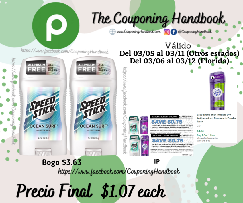 Mennen Speed Stick Irish Spring Antiperspirant Deodorant, Original por $1.07