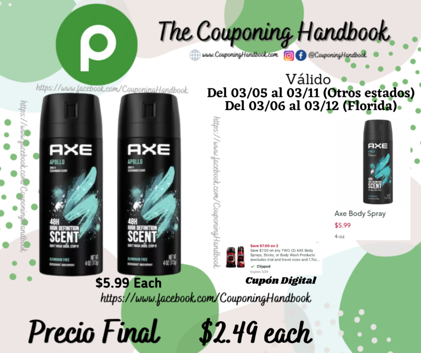 Axe Deodorant Body Spray, Apollo por $2.49
