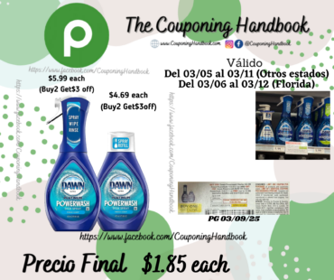 Productos Dawn Ultra Powerwash por $1.85