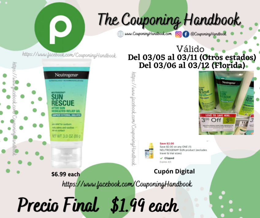 Neutrogena Sun Rescue After Sun Medicated Relief Gel por $1.99