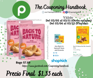 Back To Nature Cashews, Salted, Whole por $1.33