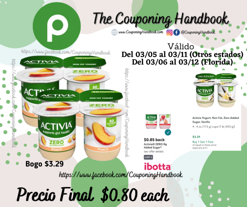 Activia Yogurt, Peach, Non Fat, Zero Added Sugar por $0.80
