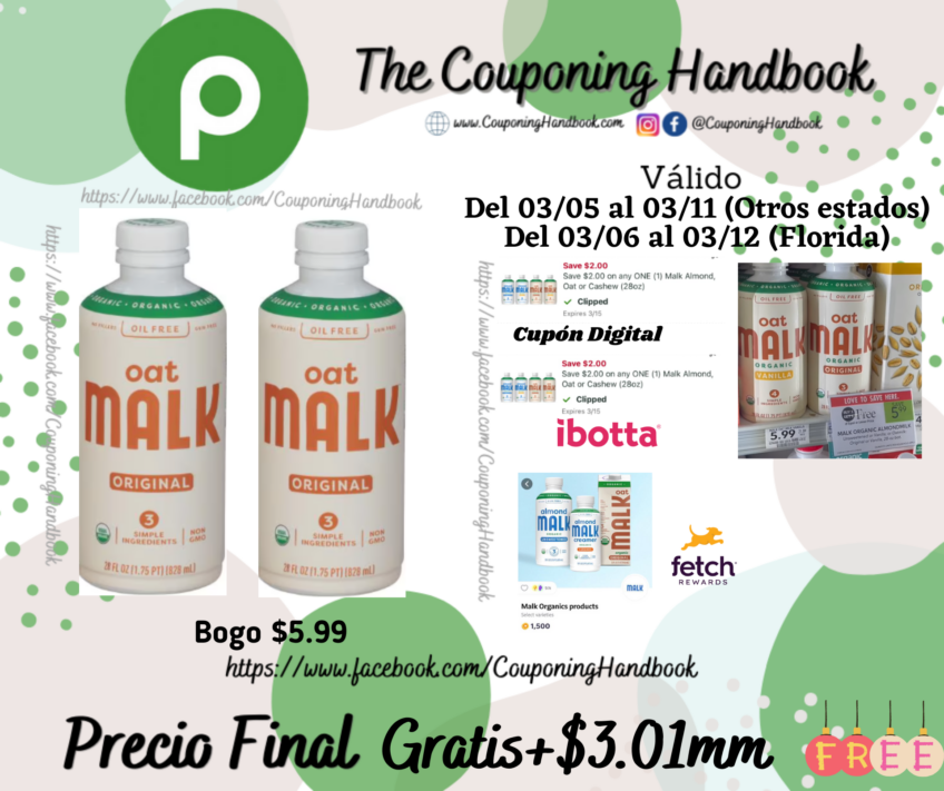 02 Malk Oat Malk, Organic, Original Gratis mas Ganancia