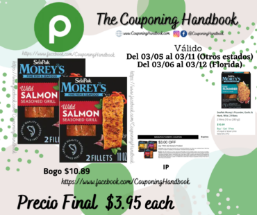 SeaPak Morey’s Seasoned Grill Wild Salmon Fillets por $3.95