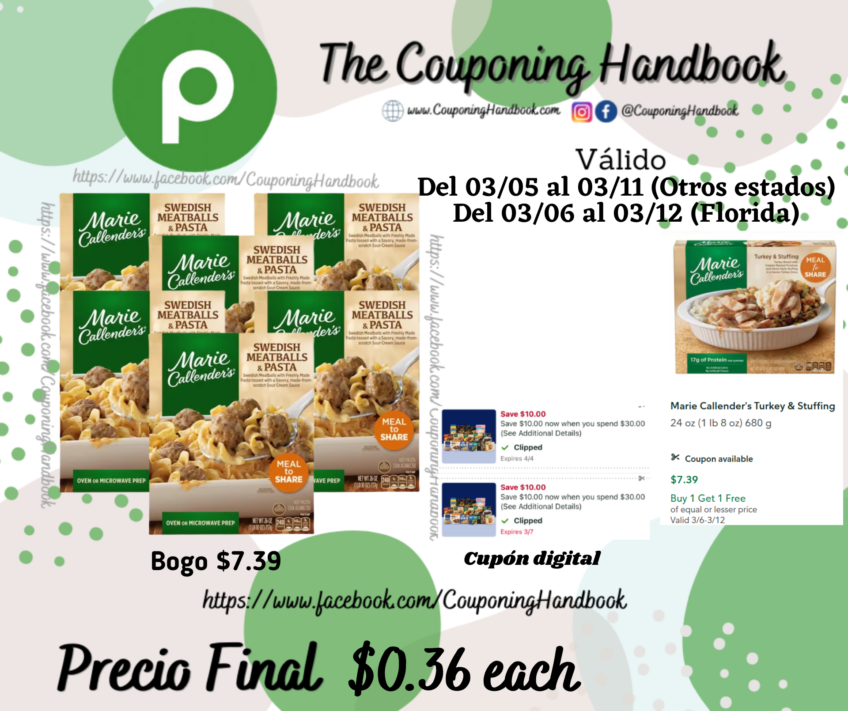 Marie Callender’s Swedish Meatballs & Pasta por $0.36