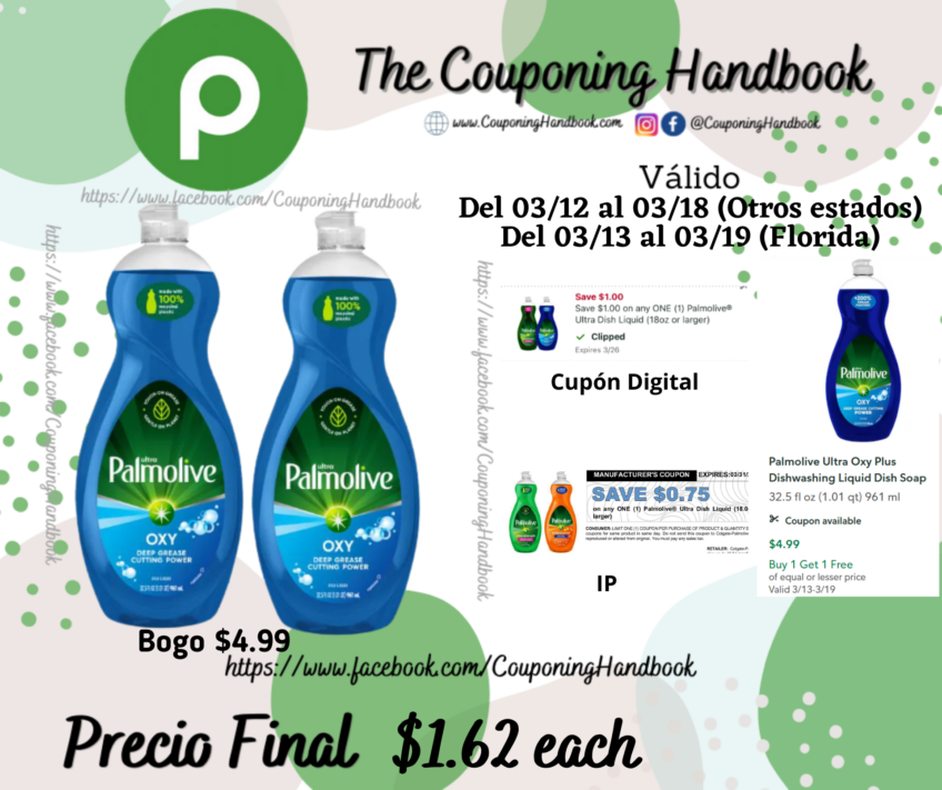 Palmolive Ultra Oxy Plus Dishwashing Liquid Dish Soap por $1.62
