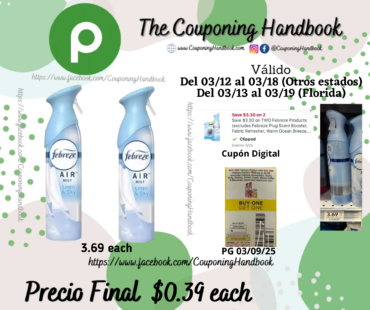 Febreze Odor-Fighting Air Freshener Linen & Sky, 8.8 oz por $0.39