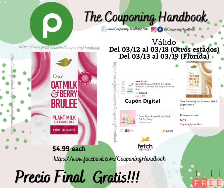 Dove Plant Based Cleansing Bar Soap for Dry Skin, Oat Milk & Berry Brulee, 5 oz Gratis