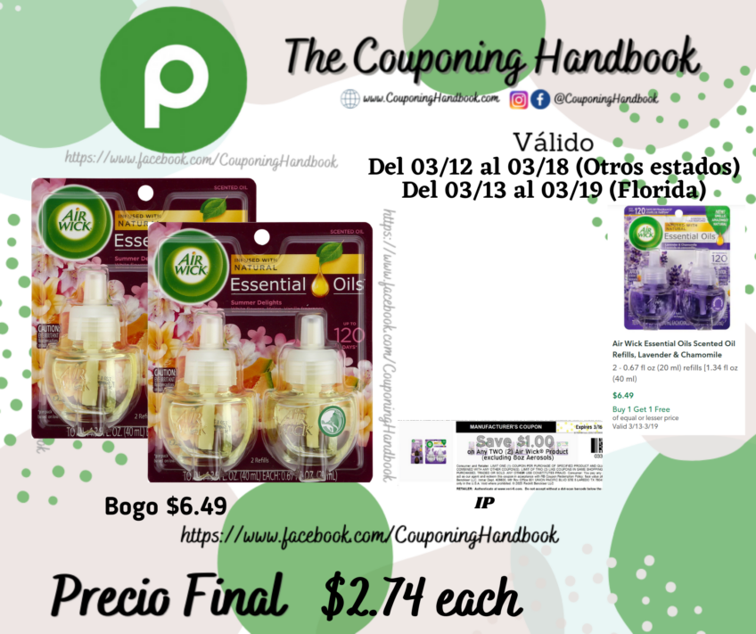 Air Wick Scented Oil Refill Essential Oils por $2.74