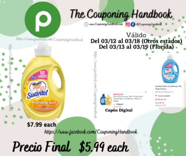 Suavitel FABRIC CONDITIONER, HE, MORNING SUN por $5.99