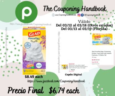 Glad Drawstring Bags, Tall Kitchen, Gain Lavender Scent, 13 Gallon por $6.74