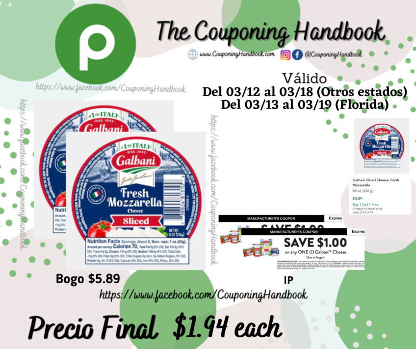 Galbani Sliced Cheese, Fresh Mozzarella por $1.94