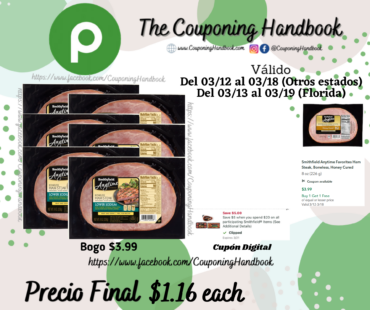 Smithfield Anytime Favorites Low Sodium Boneless Ham Steak por $1.16