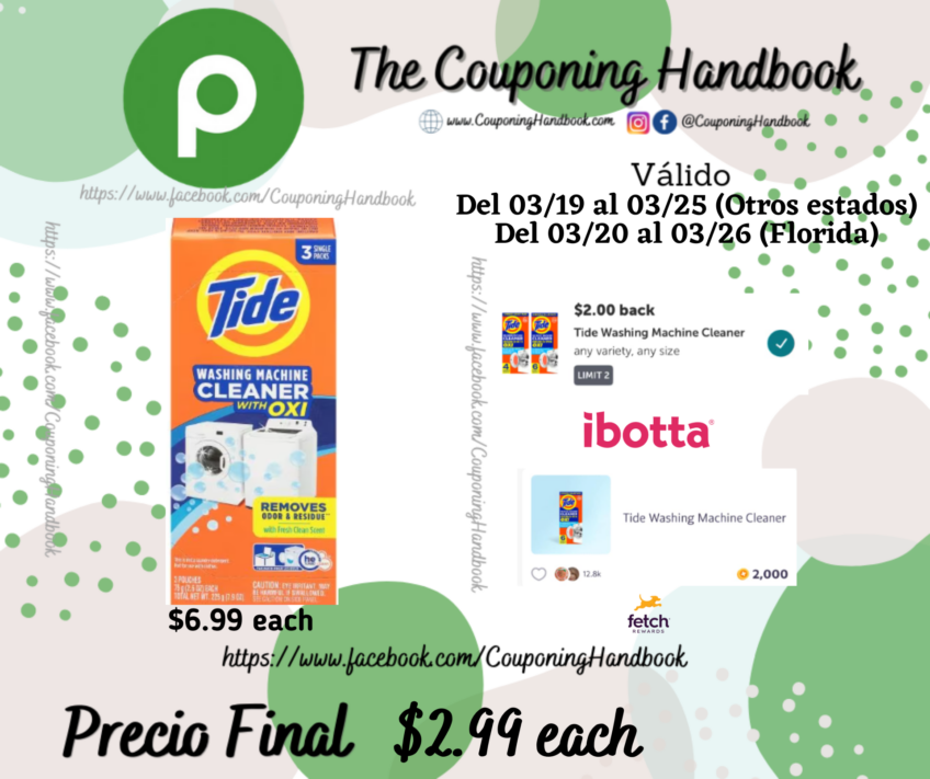 Tide Washing Machine Cleaner por $2.99
