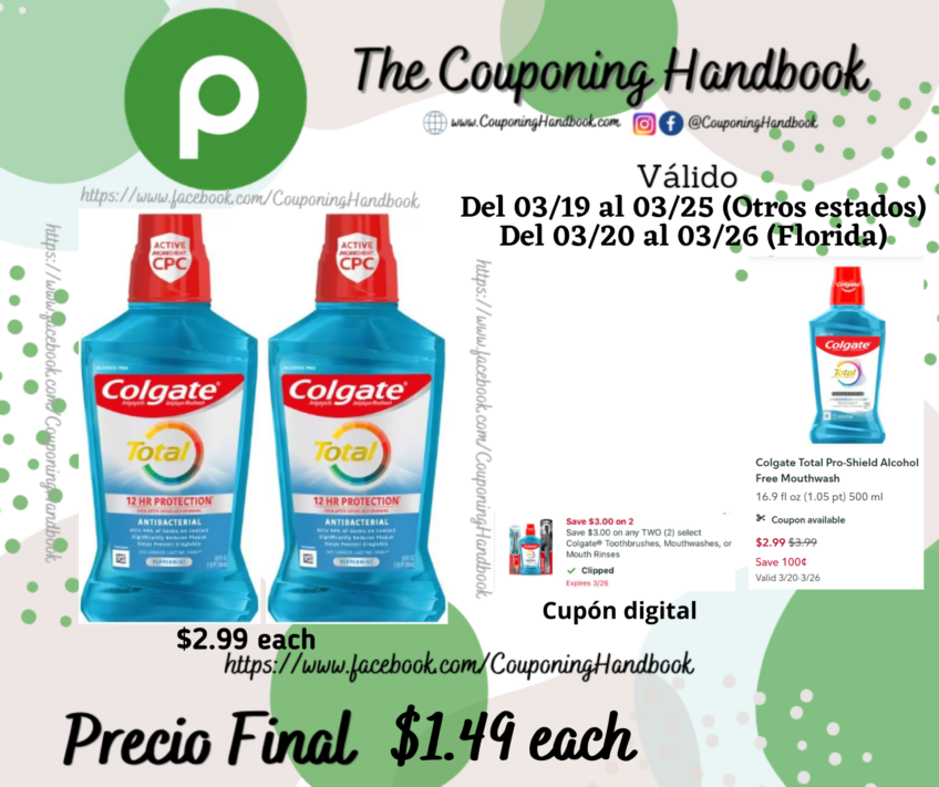 Colgate Total Pro-Shield Alcohol Free Mouthwash por $1.49