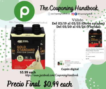 Optimum Nutrition Gold Standard Protein Shake por $0.99