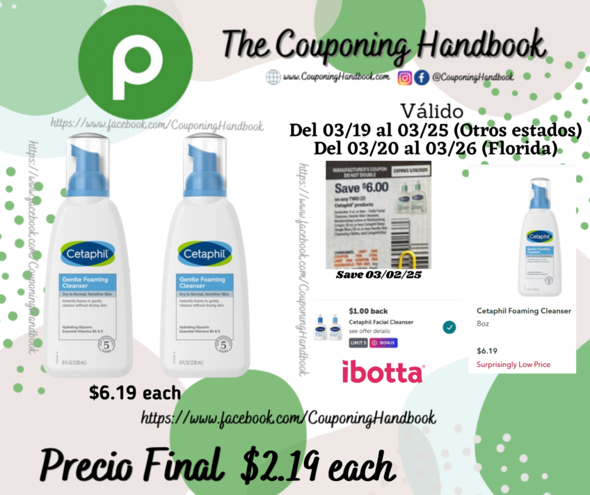 Cetaphil Foaming Cleanser por $2.19