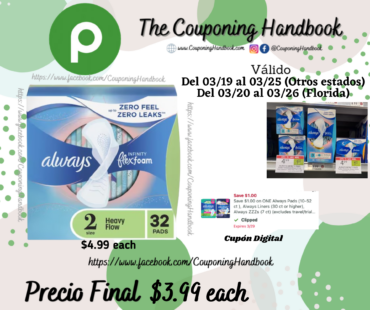 Always Infinity Pads, Size 2 Heavy, 32 ct por $3.99