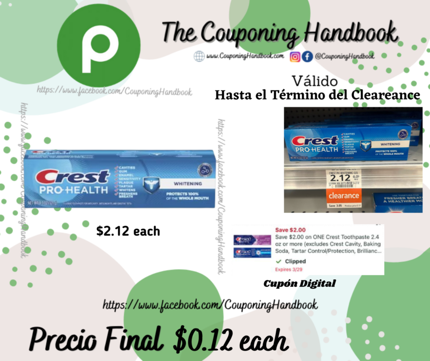 Crest Pro-Health Toothpaste, Whitening por $0.12